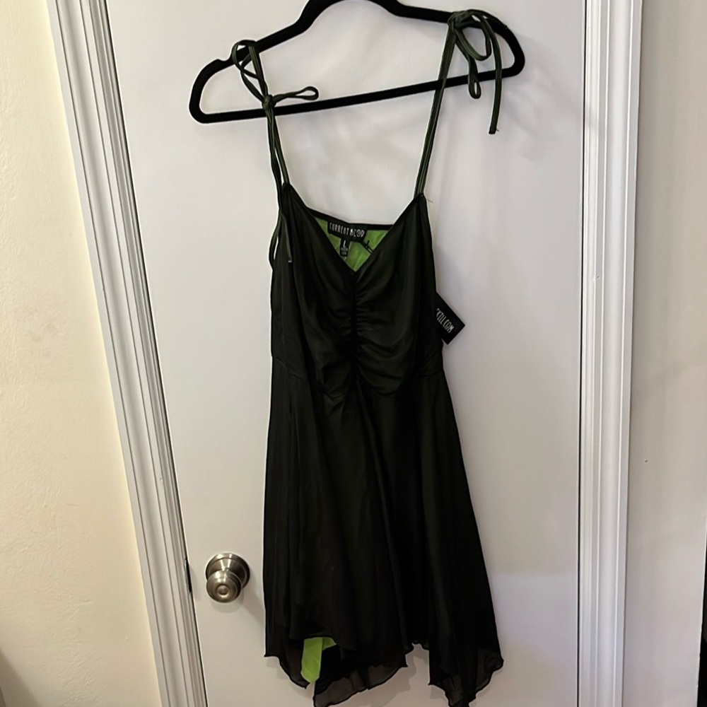 NWT Current Mood Green Keep Shining Mini Dress
